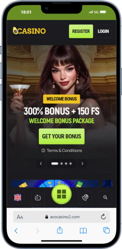 Avo Casino official website screenshot