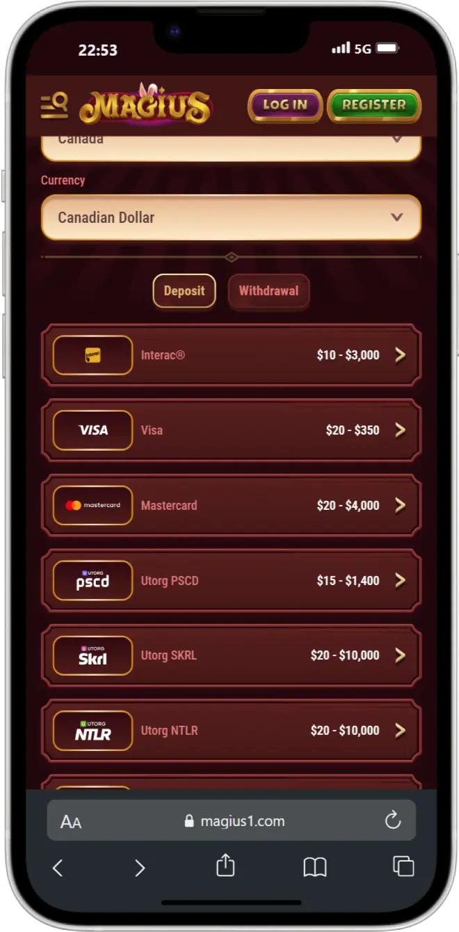 Payment Methods screenshot