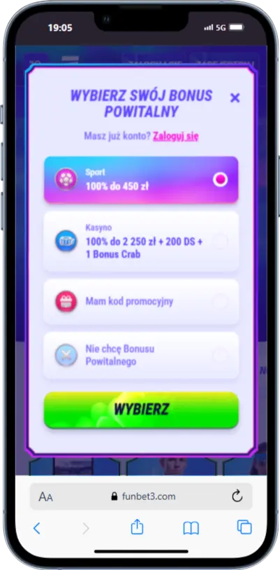 rejestracja w kasynie FunBet