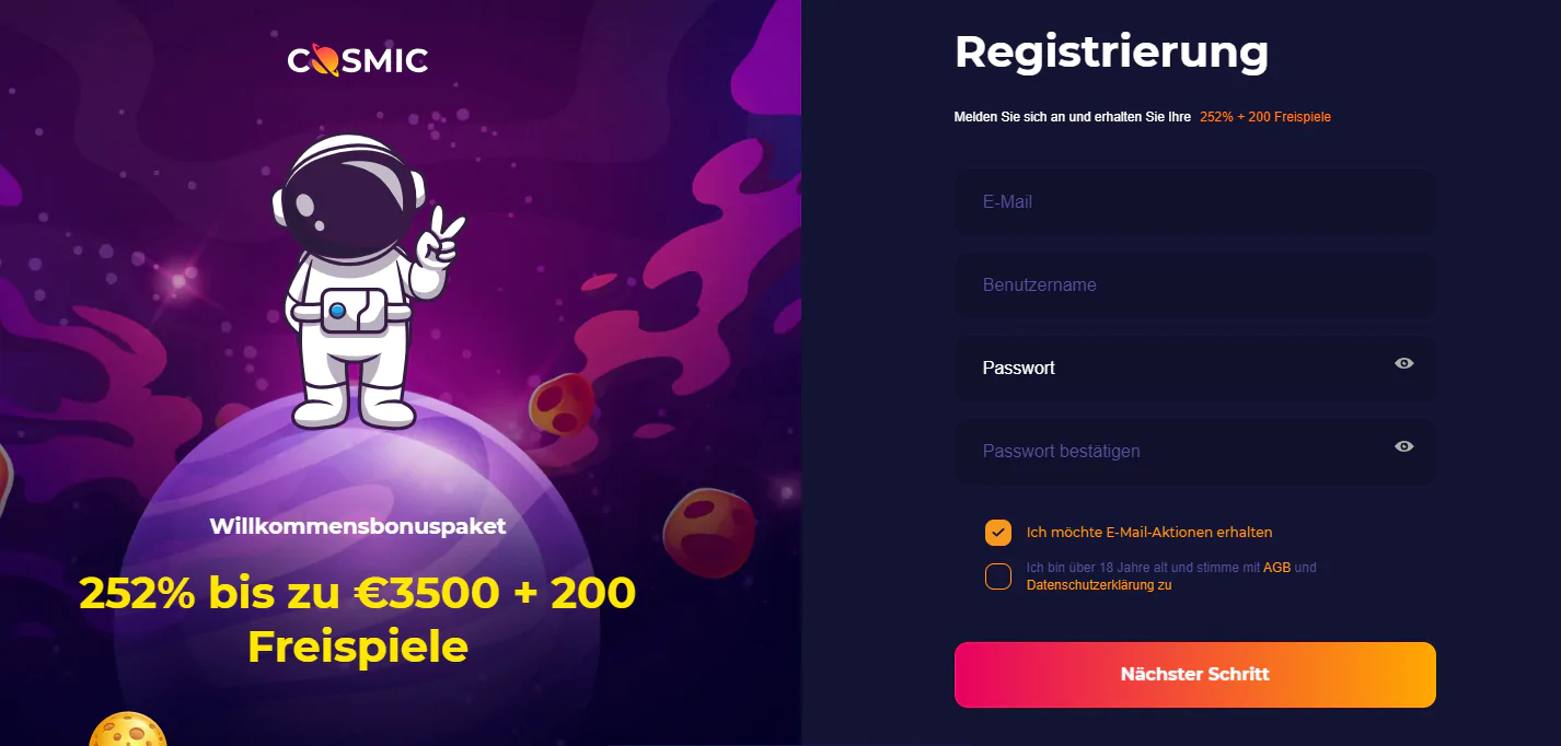 Cosmic Slot casino Registrierung Cosmic Slot casino