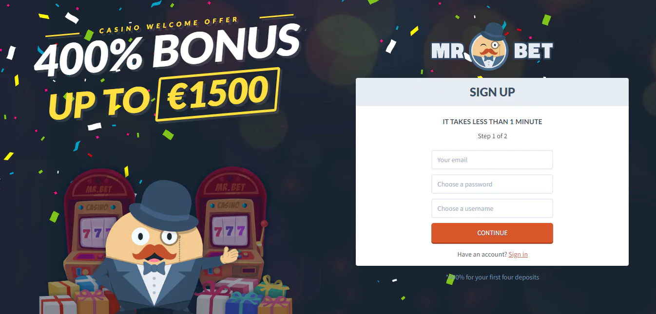 Registrierung bei Mr. bet Mr bet casino